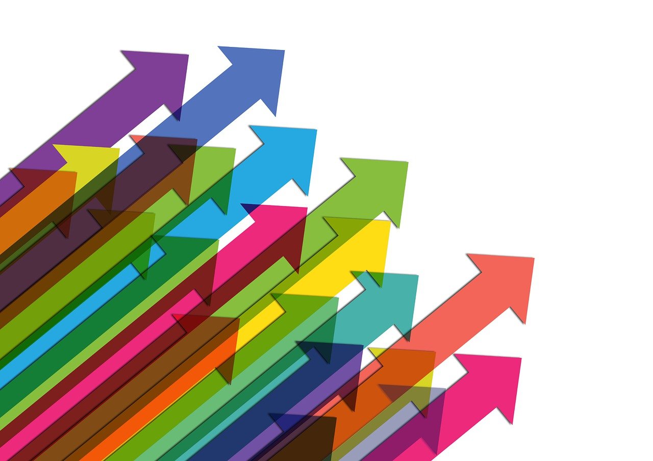 右肩上がりの矢印